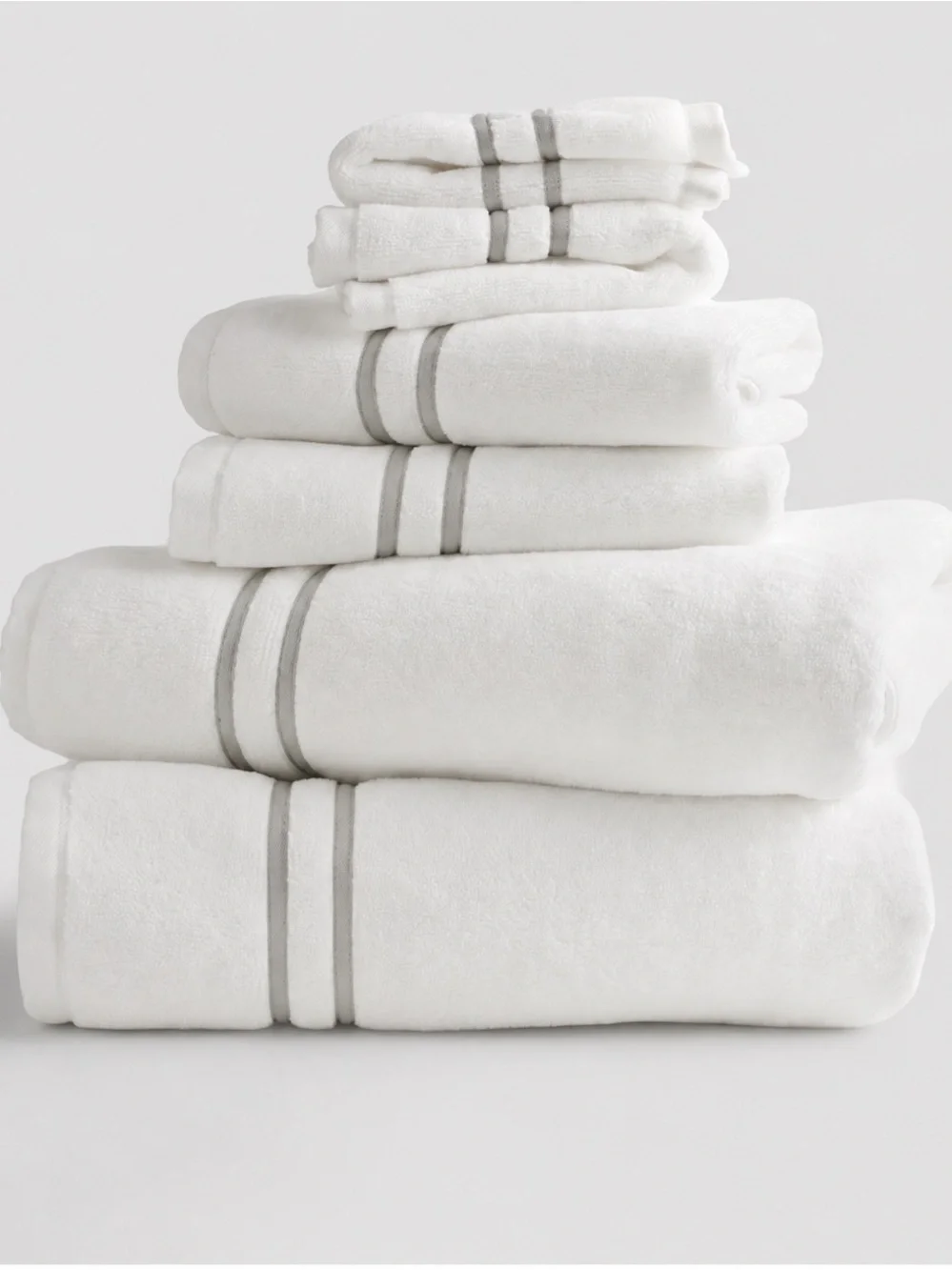 Hotelier Spa Luxury 6-Piece White Towel Set 100% Cotton Zero Twist NEW